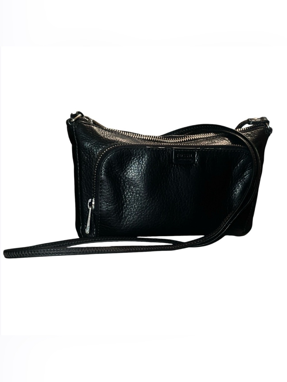 Fossil Black Pebble Leather Crossbody Bag